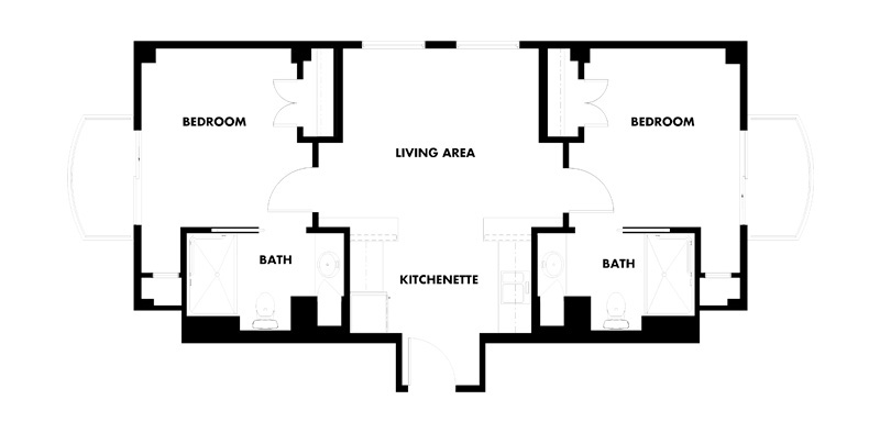a two bedroom kensington floor plan at Kingswood Senior Living Located in Kansas City, MO.