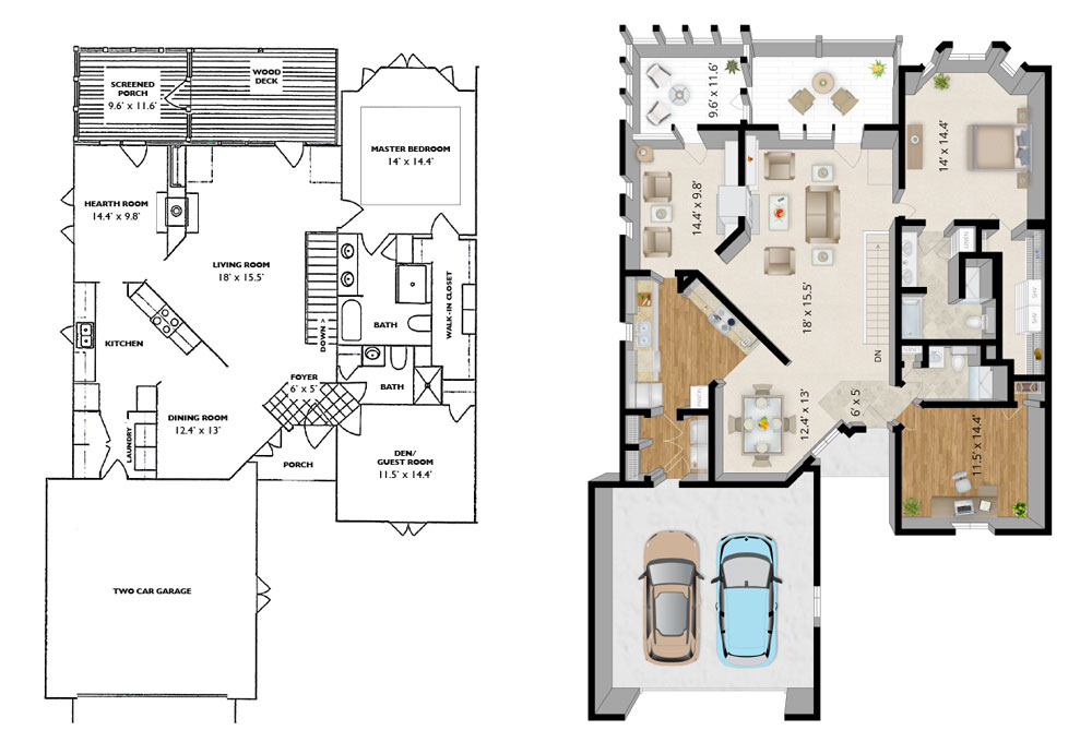 The baltimore floor plan at Kingswood Senior Living Located in Kansas City, MO.
